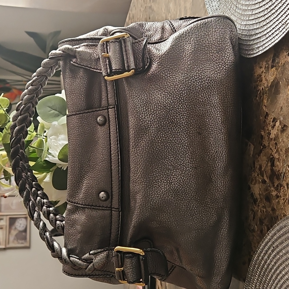 Authentic VALENTINO GARAVANI Histoire Bag - Metallic Anthracite Leather with COA - Picture 4 of 17